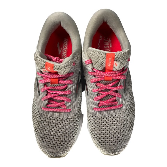 Brooks Running Women’s Revel 2 Grey and Pink Size 9 - Picture 2 of 8